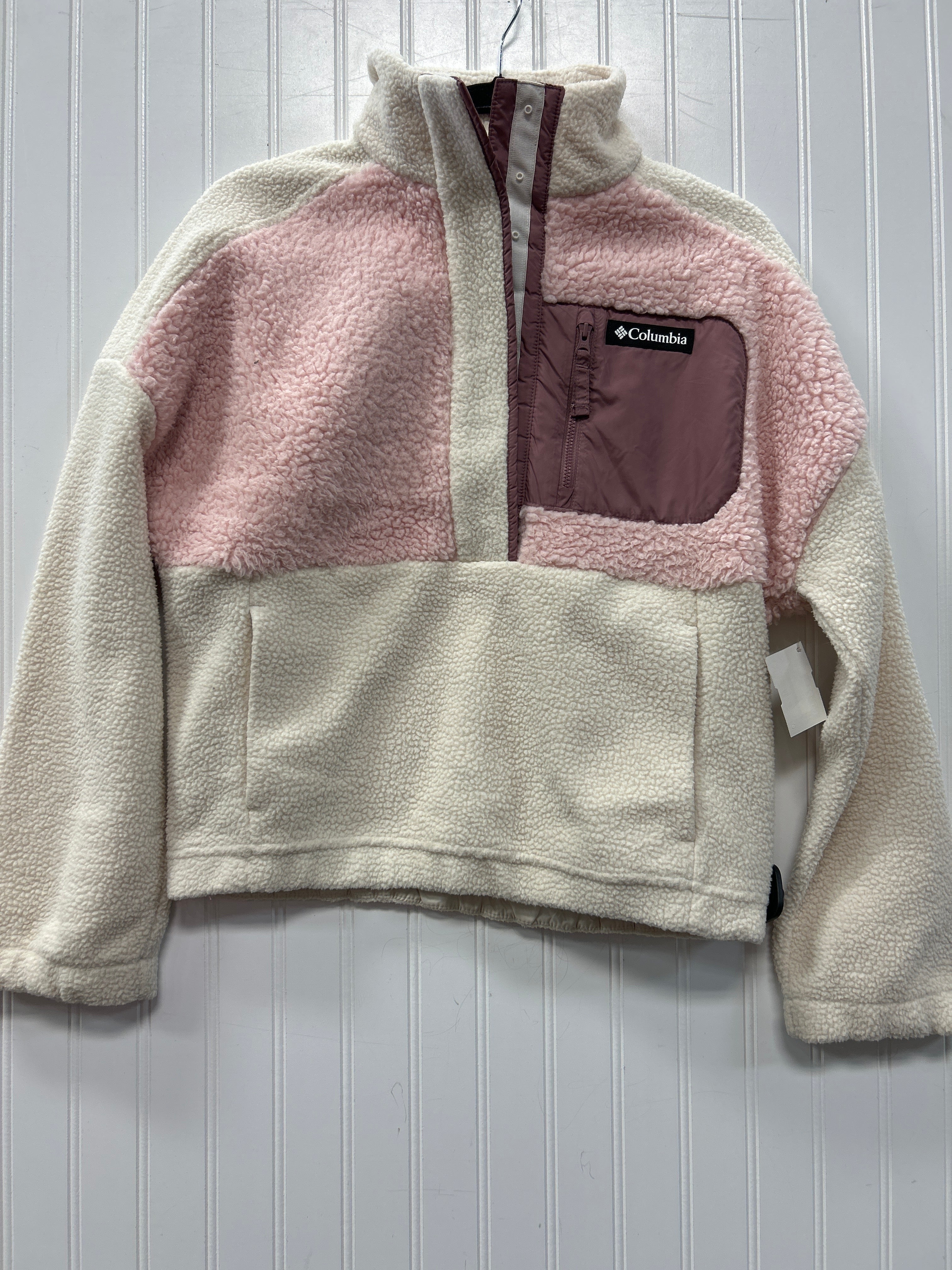 Athletic Fleece By Columbia In Pink & Tan, Size:S
