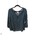 Top Long Sleeve By Liz Claiborne In Blue & Yellow, Size: 2x