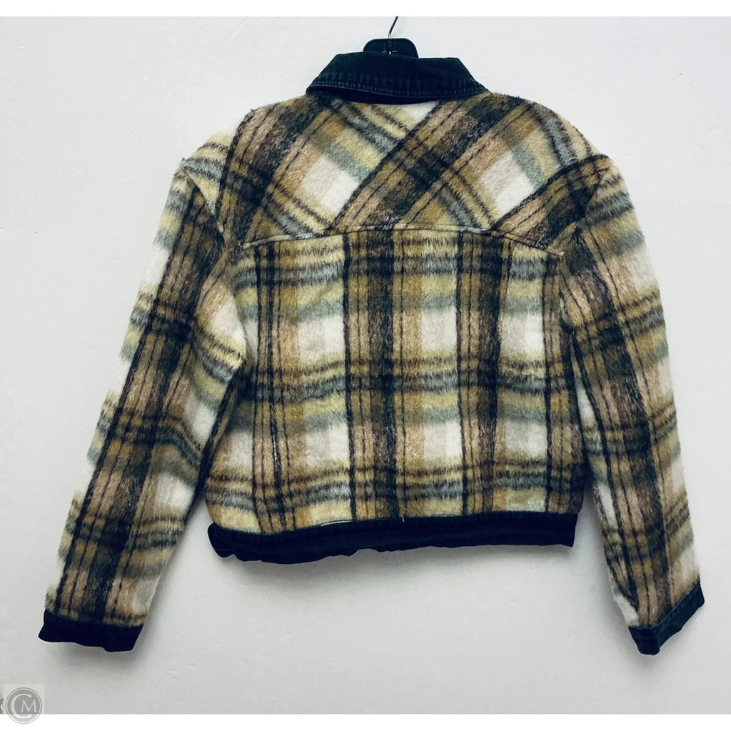 Coat Faux Fur & Sherpa By For The Republic In Plaid Pattern, Size: M