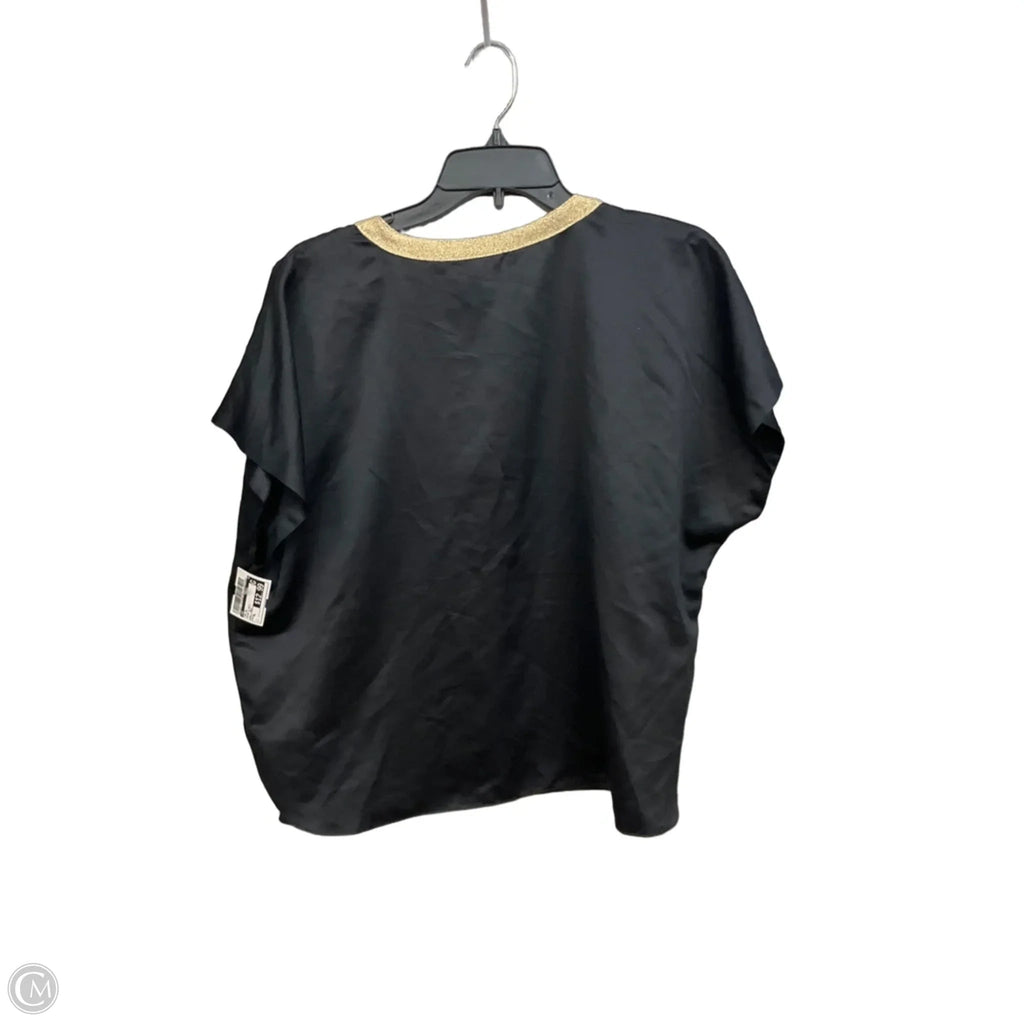 Top Short Sleeve By Inc In Black & Gold, Size: Xl
