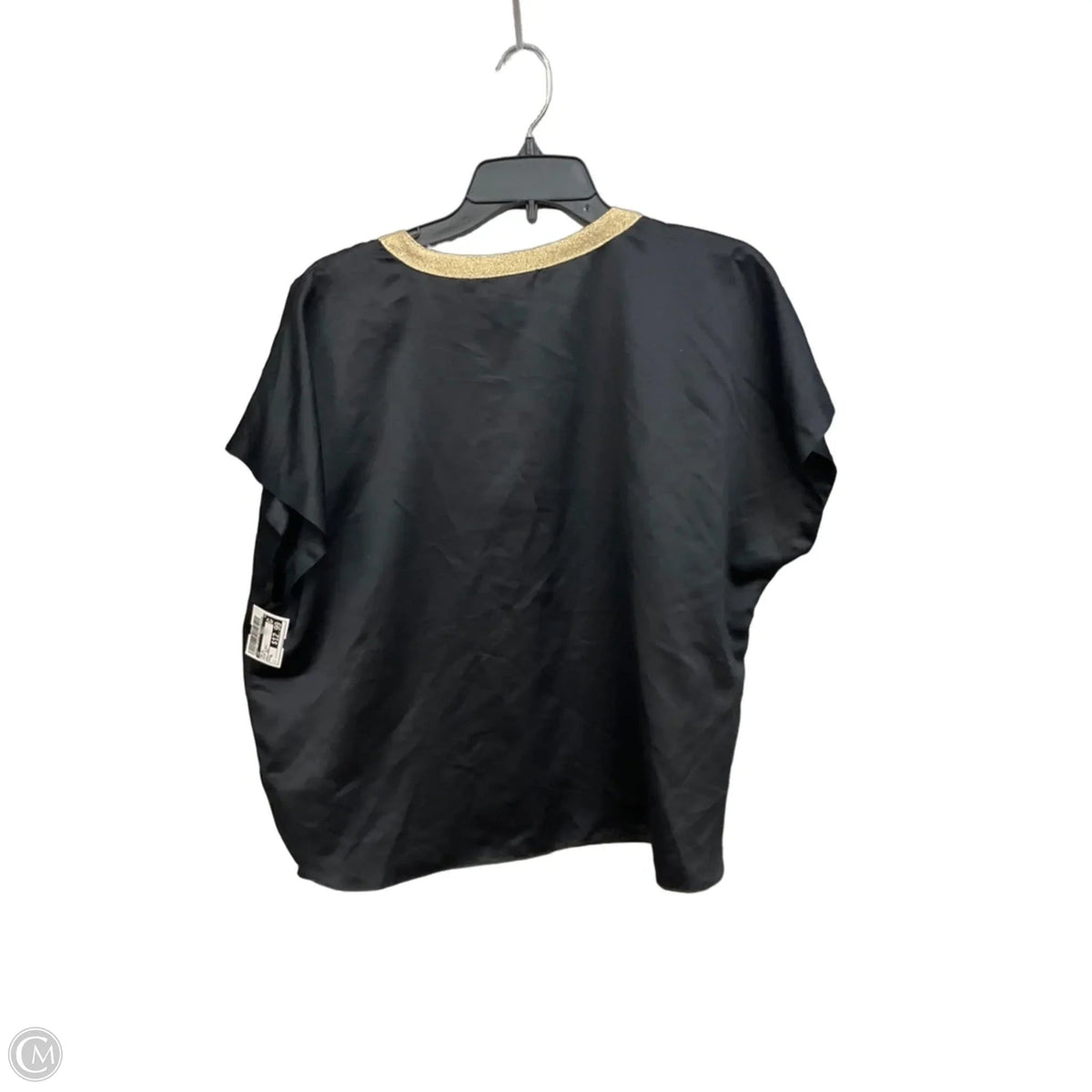 Top Short Sleeve By Inc In Black & Gold, Size: Xl