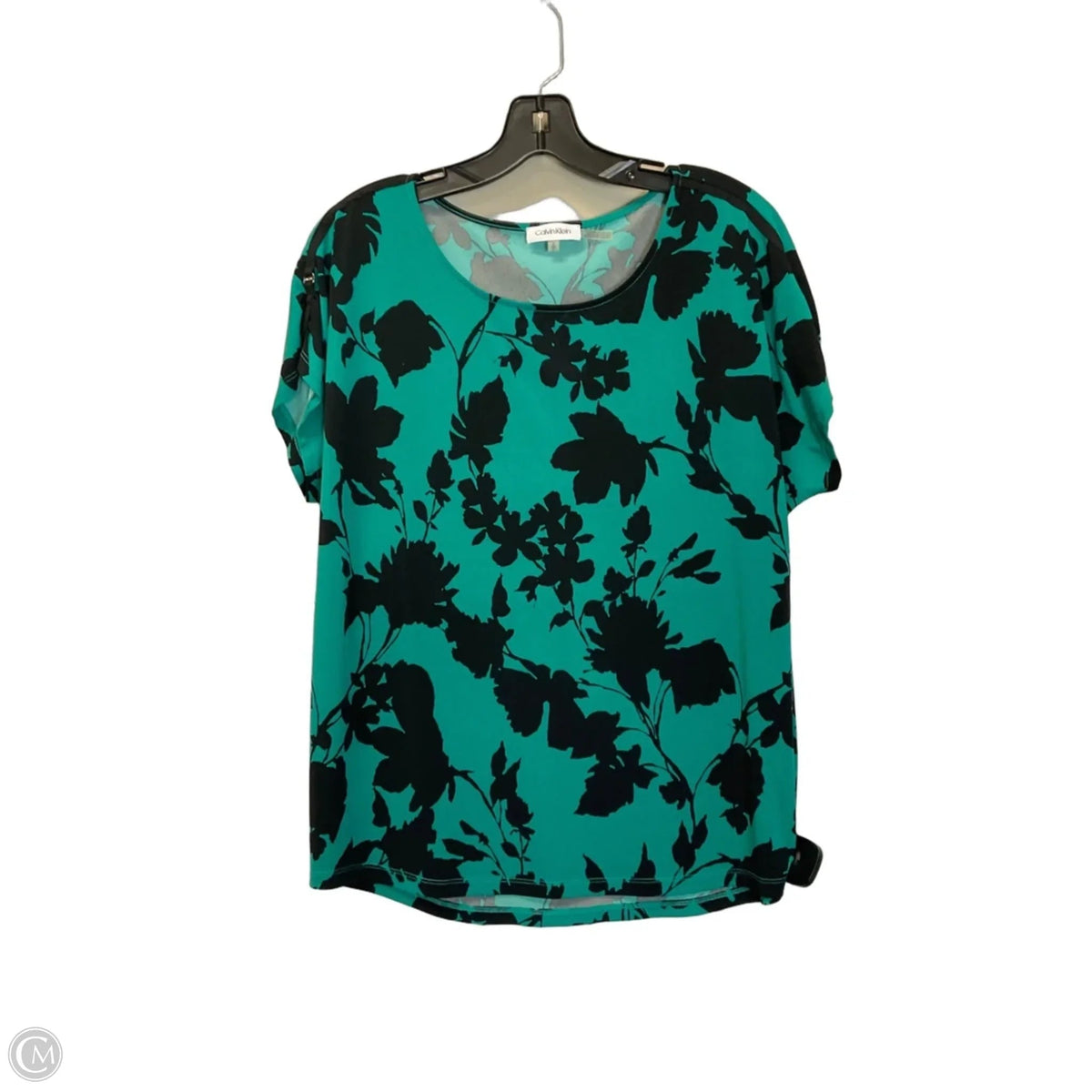 Top Short Sleeve By Calvin Klein In Teal, Size: S