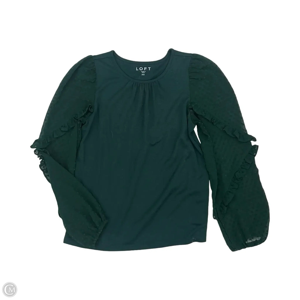 Blouse Long Sleeve By Loft In Green, Size: Xs