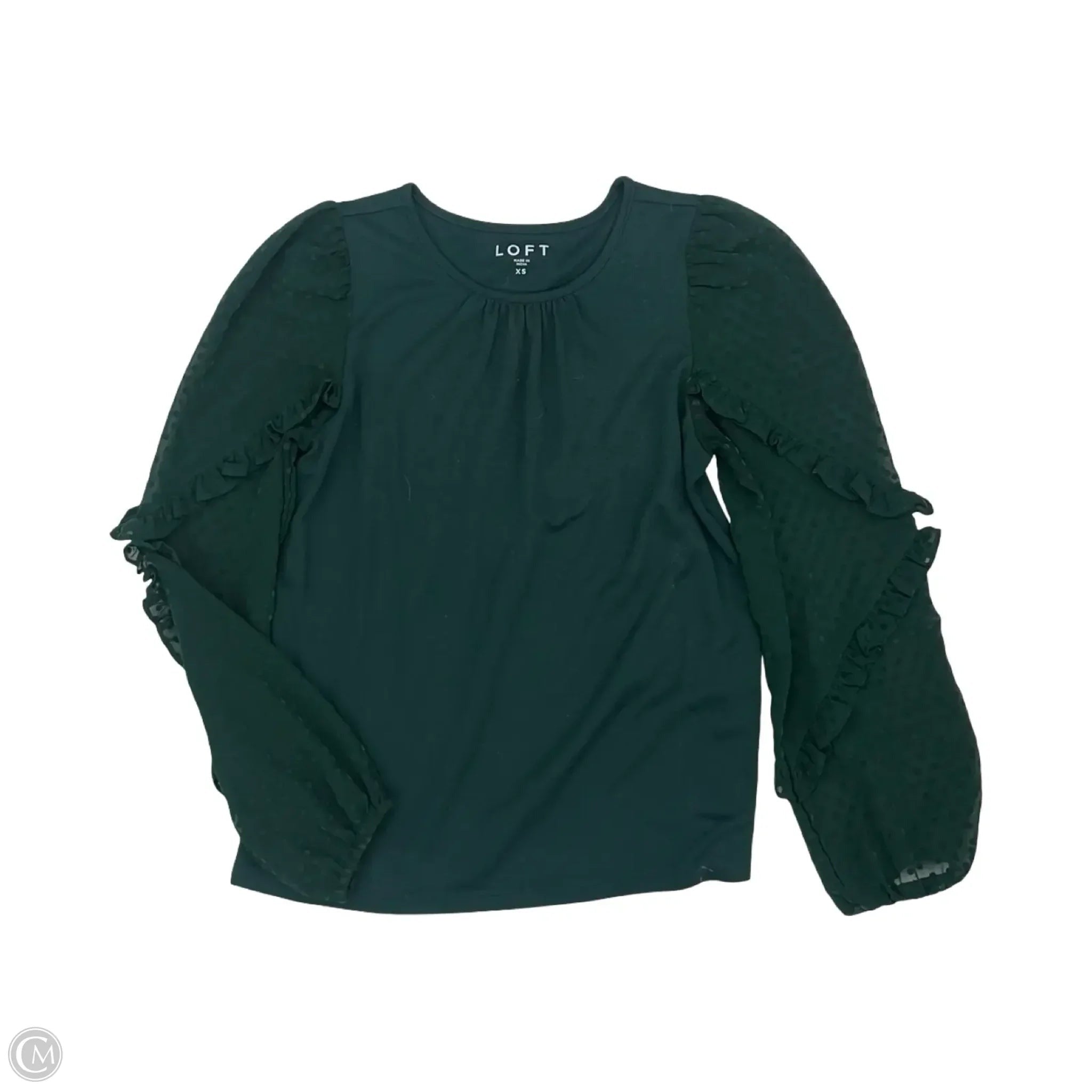 Blouse Long Sleeve By Loft In Green, Size: Xs
