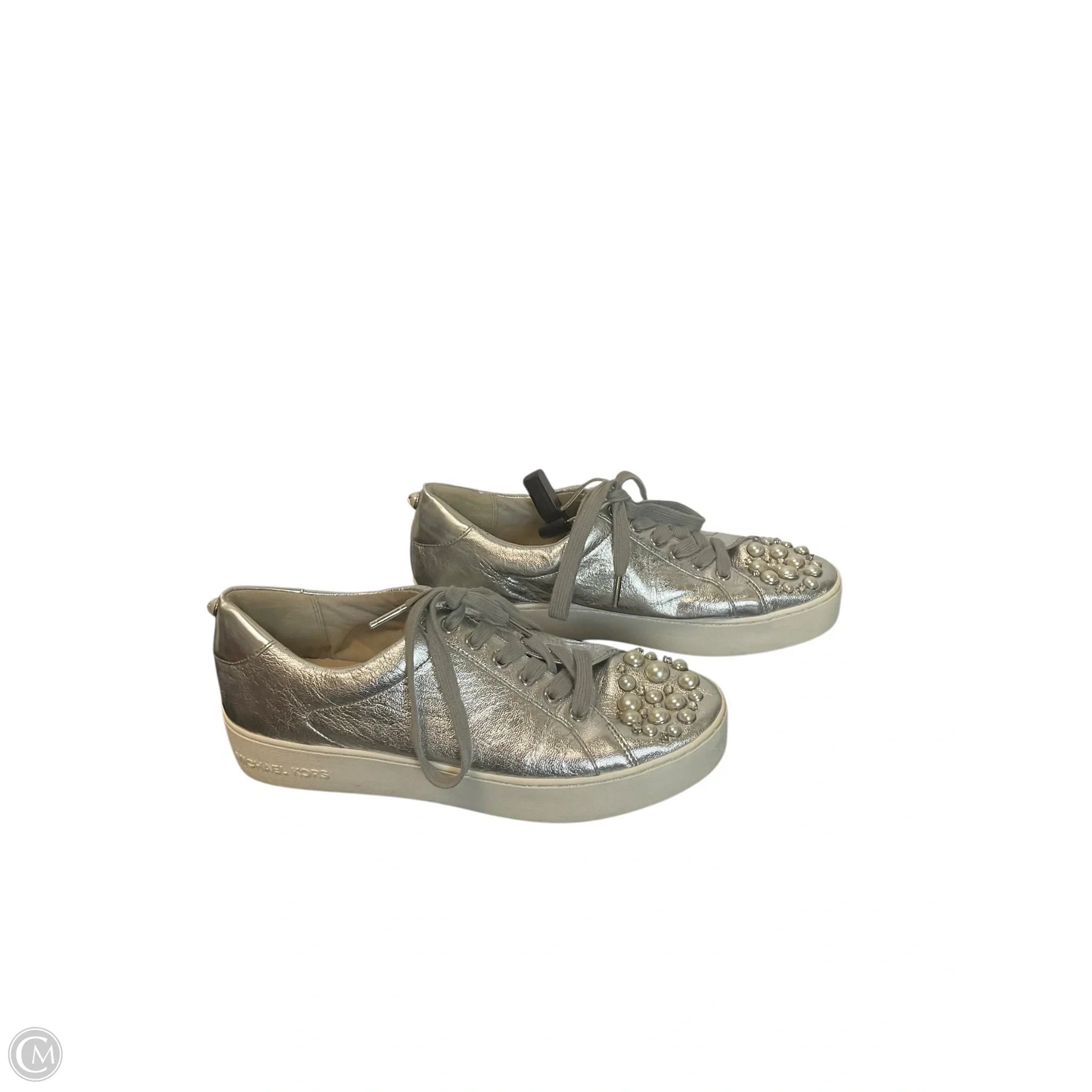 Shoes Designer By Michael Kors In Silver, Size: 9.5