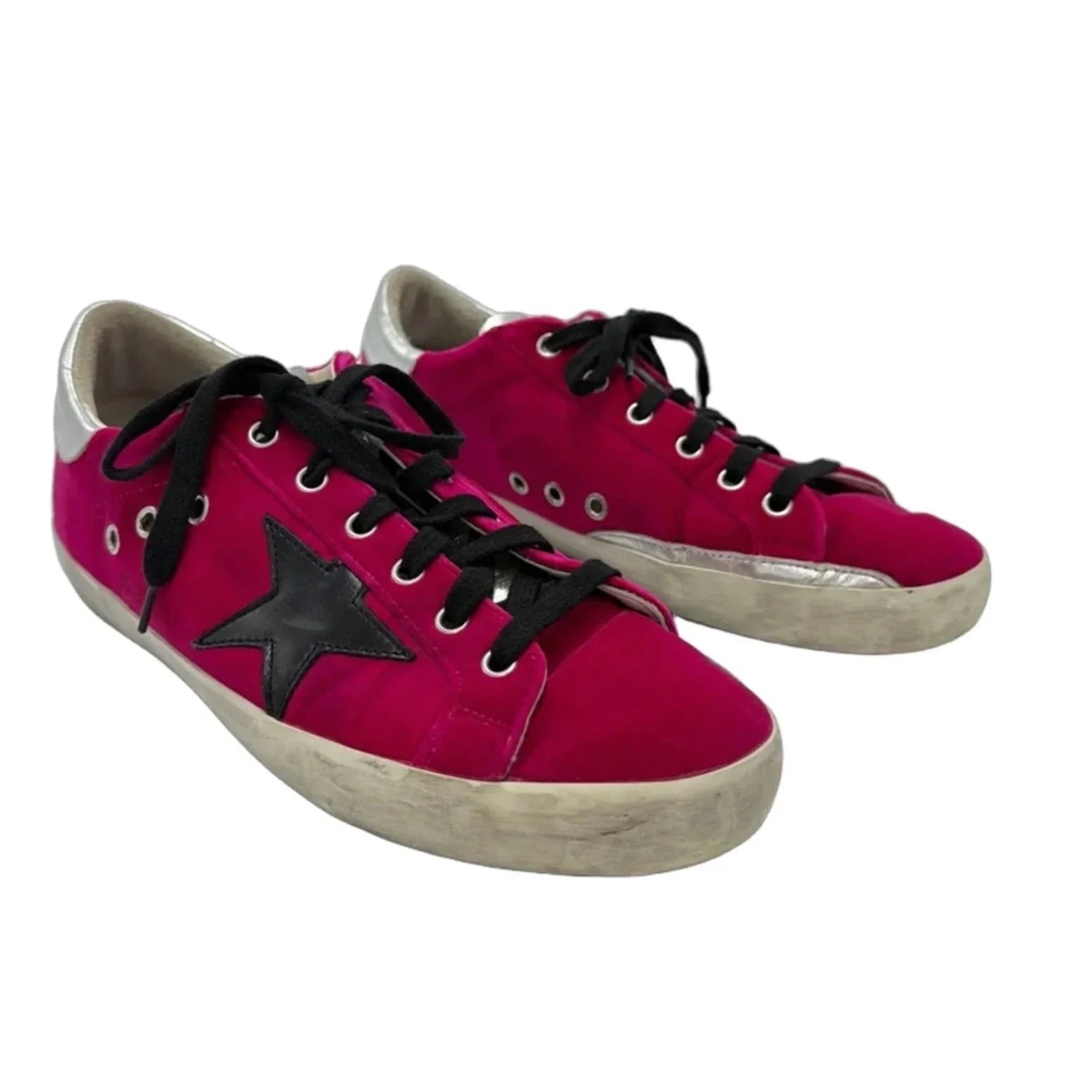 Golden Goose Superstar Trainers Luxury Shoes In Pink Velvet, Size: 9 (39)