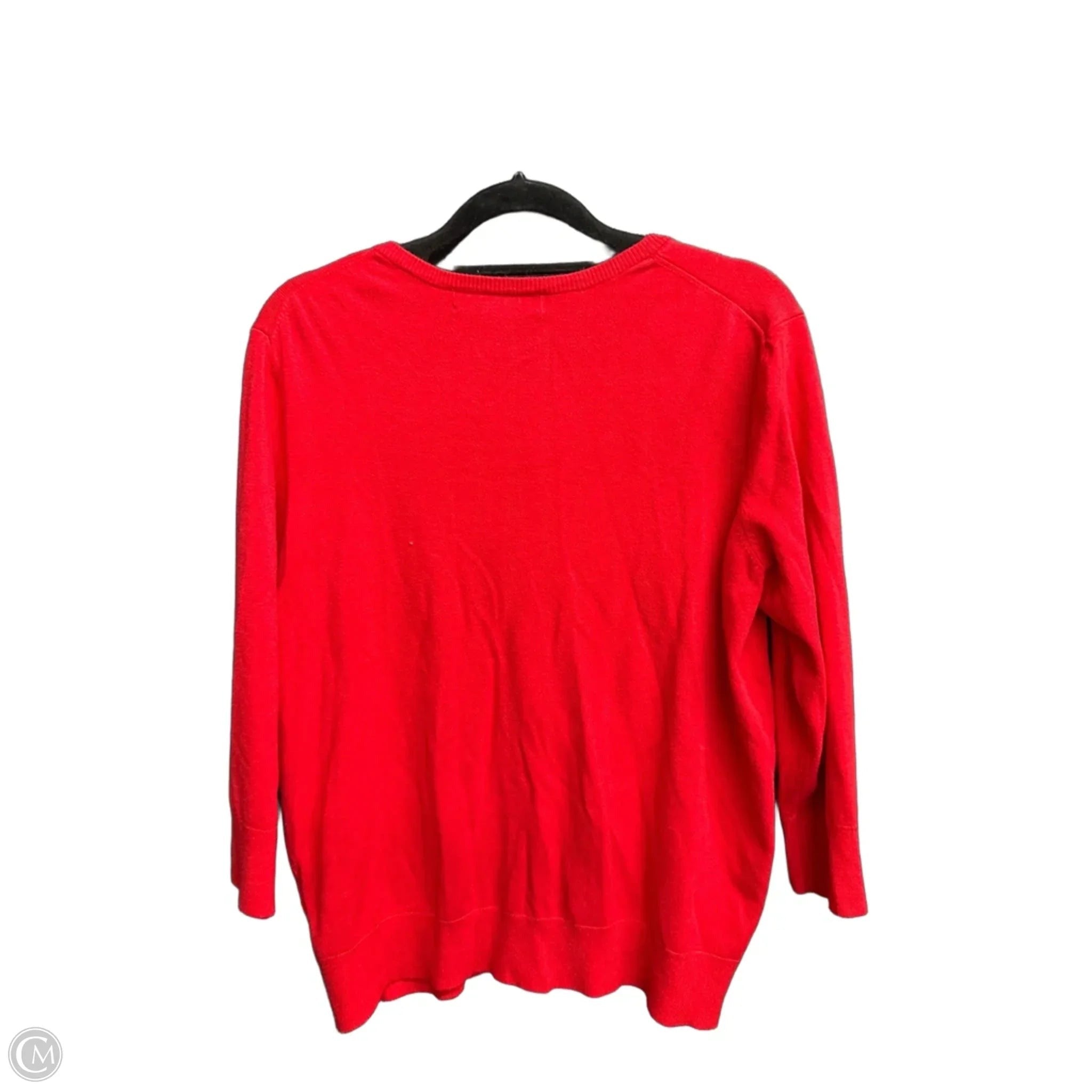Sweater Cardigan By Ellen Tracy In Red, Size: M