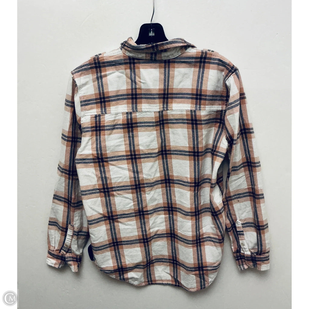Top Long Sleeve By Universal Thread In Plaid Pattern, Size: S