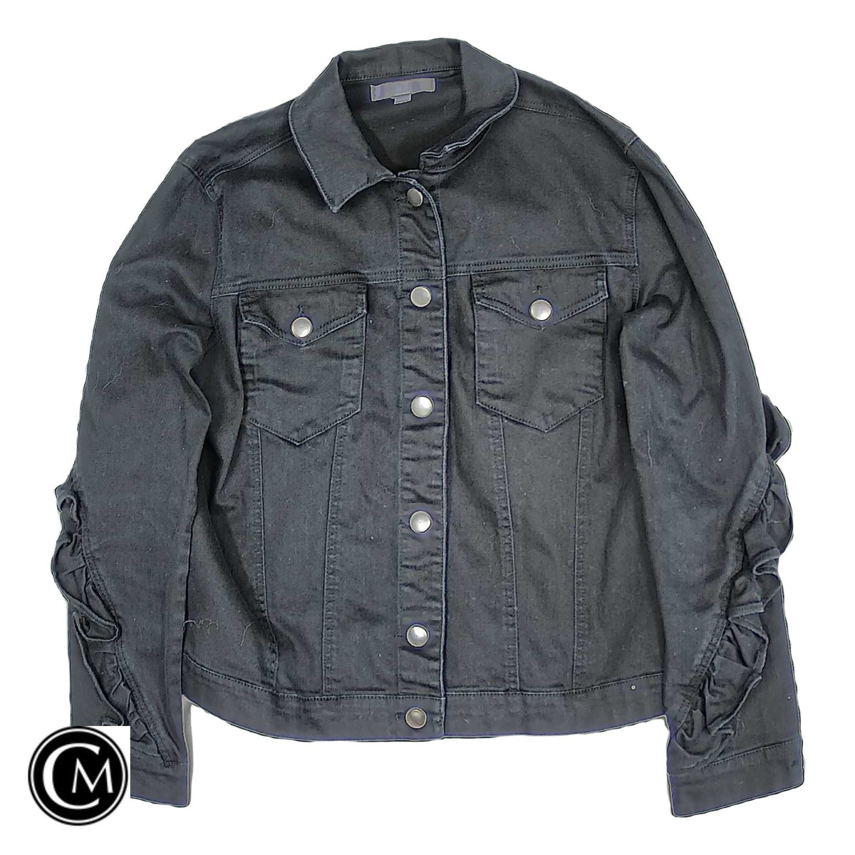 Jacket Denim By Abound In Black Denim, Size: M