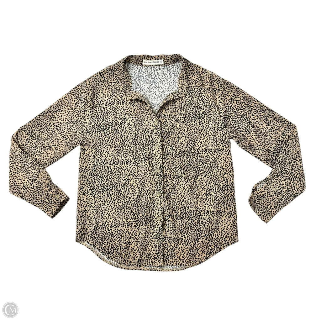 Jacket Shirt By SM Wardrobe In Animal Print, Size: M
