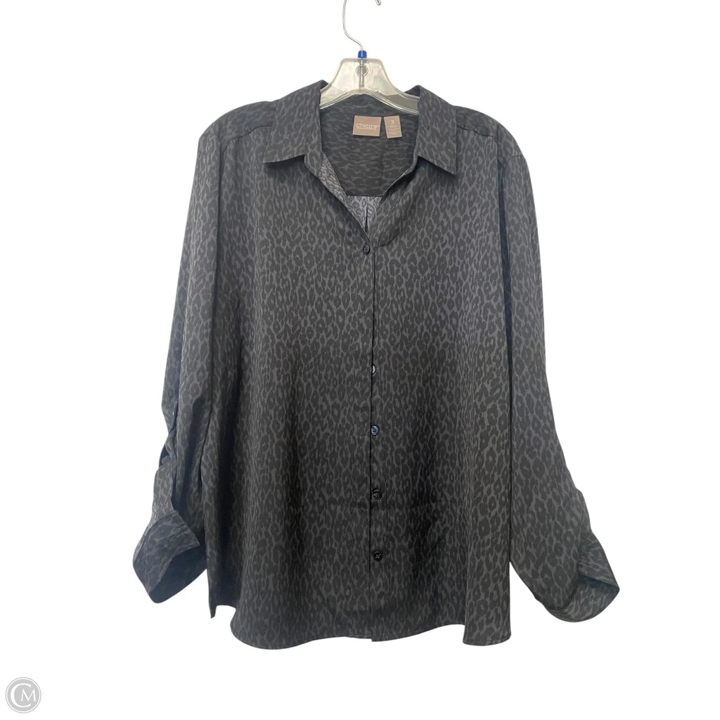 Top Long Sleeve By Chicos In Black, Size: Xl