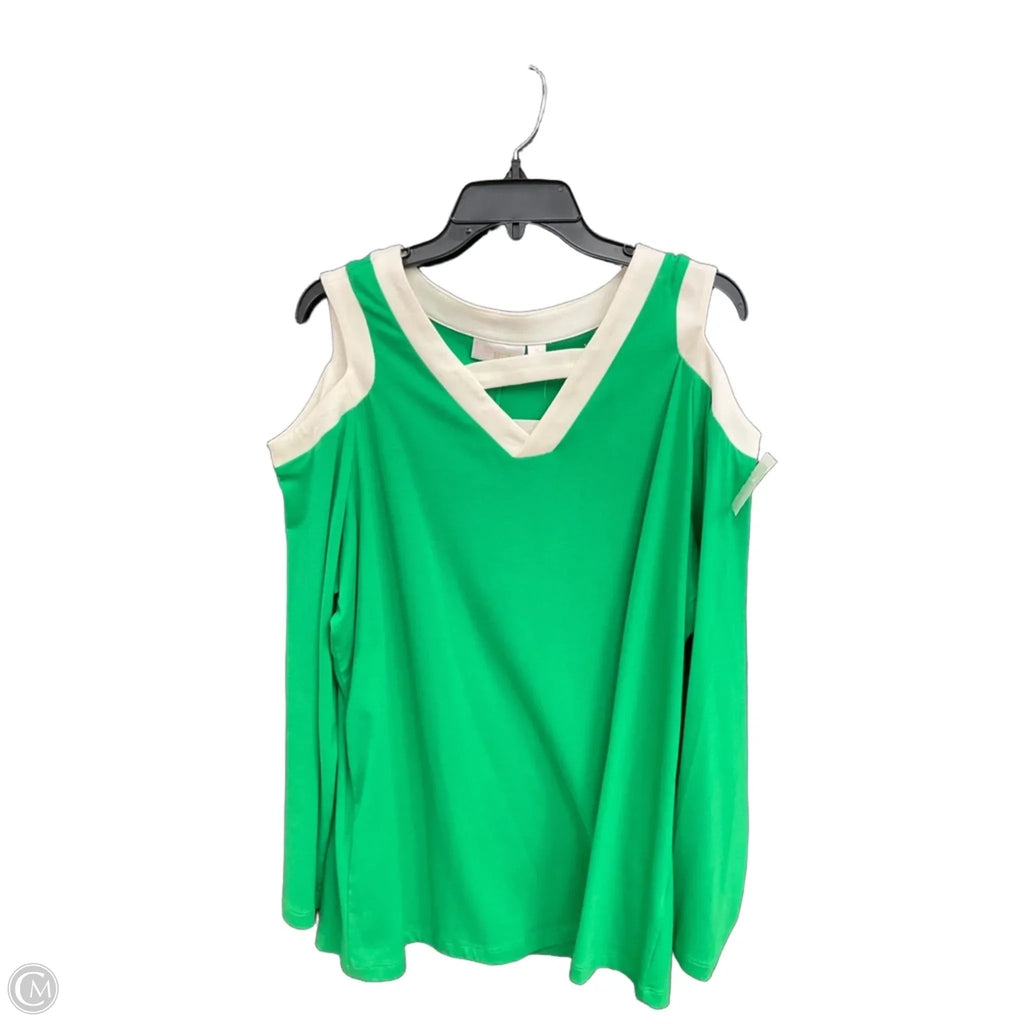 Top Long Sleeve By Belle By Kim Gravel In Green, Size: 1x