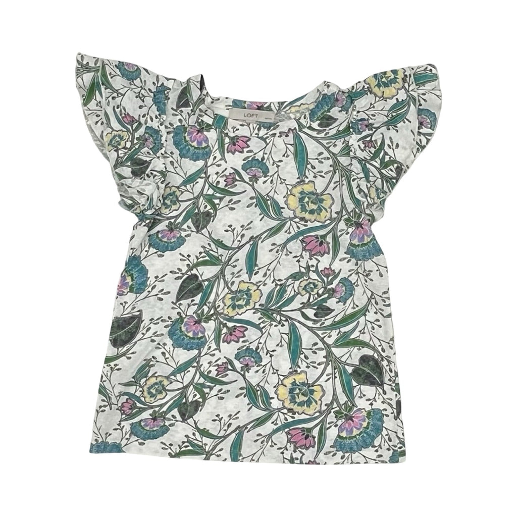 Top Ss By Loft In Blue & White, Size:Xxsp