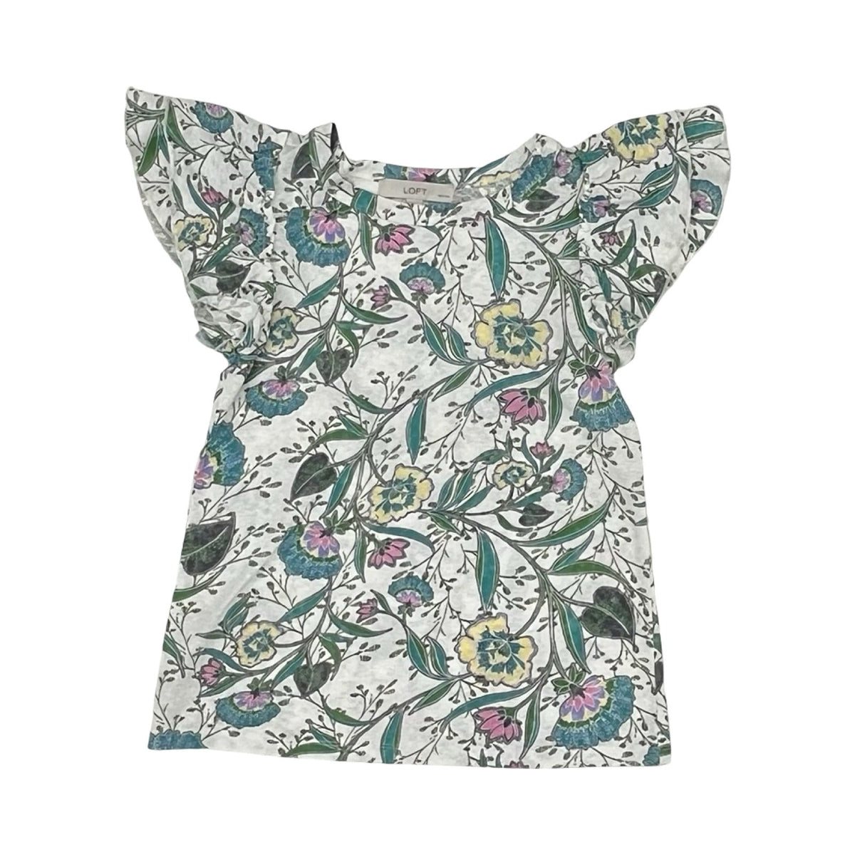 Top Ss By Loft In Blue & White, Size:Xxsp