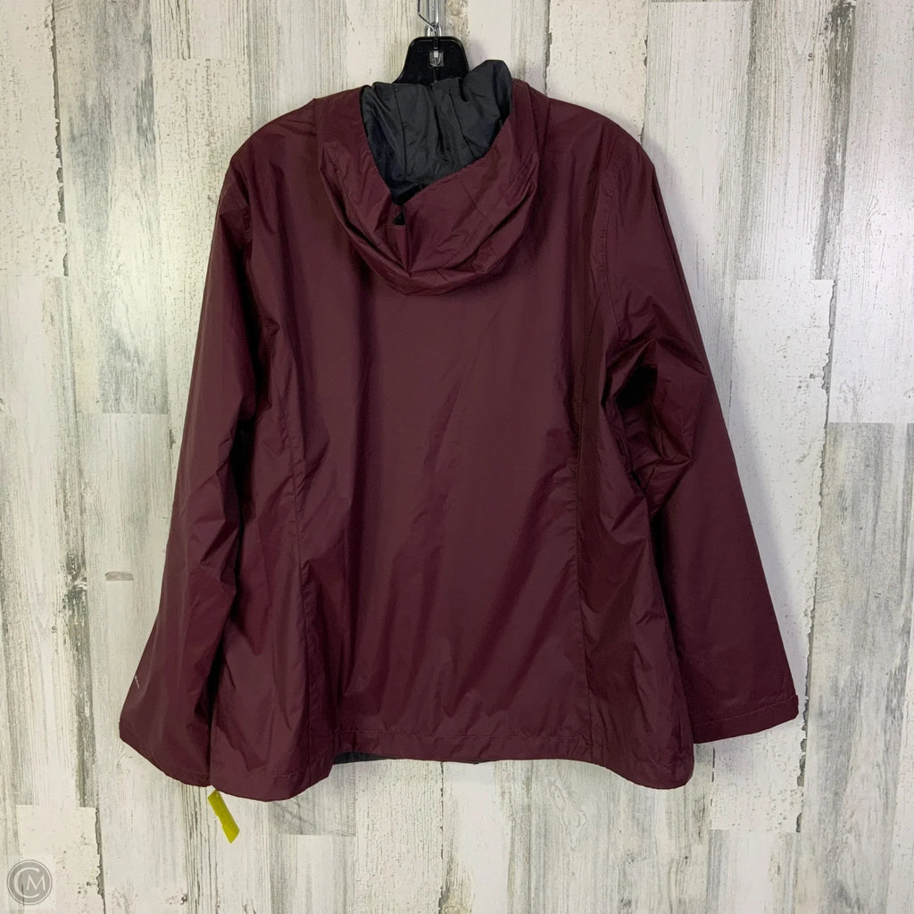 Coat Raincoat By Columbia In Maroon, Size: Xl