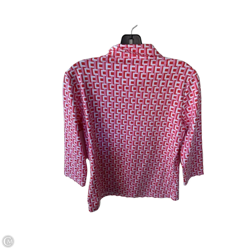 Top 3/4 Sleeve By J Mclaughlin In Orange & Pink, Size: M
