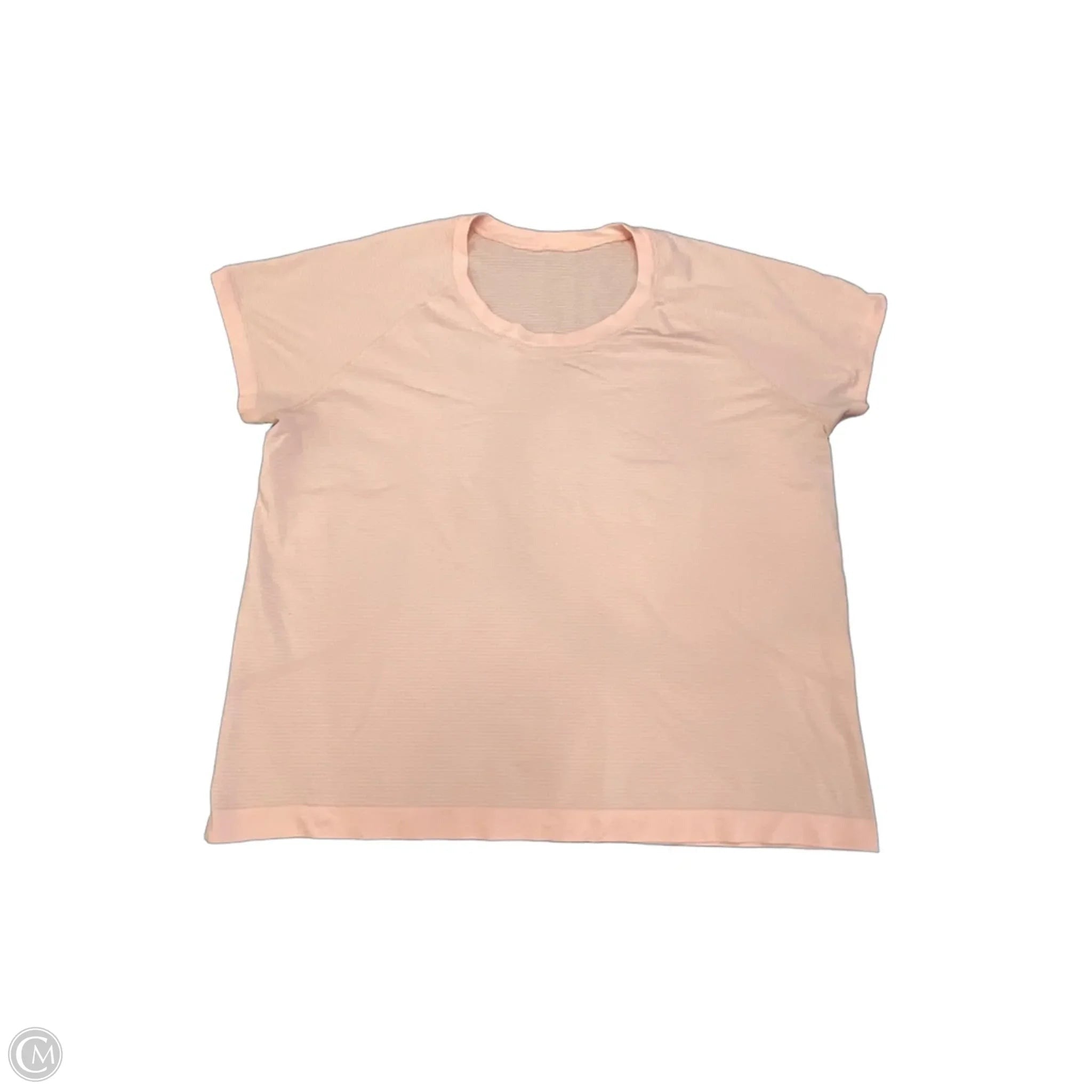 Athletic Top Short Sleeve By Lululemon In Pink, Size: Xl