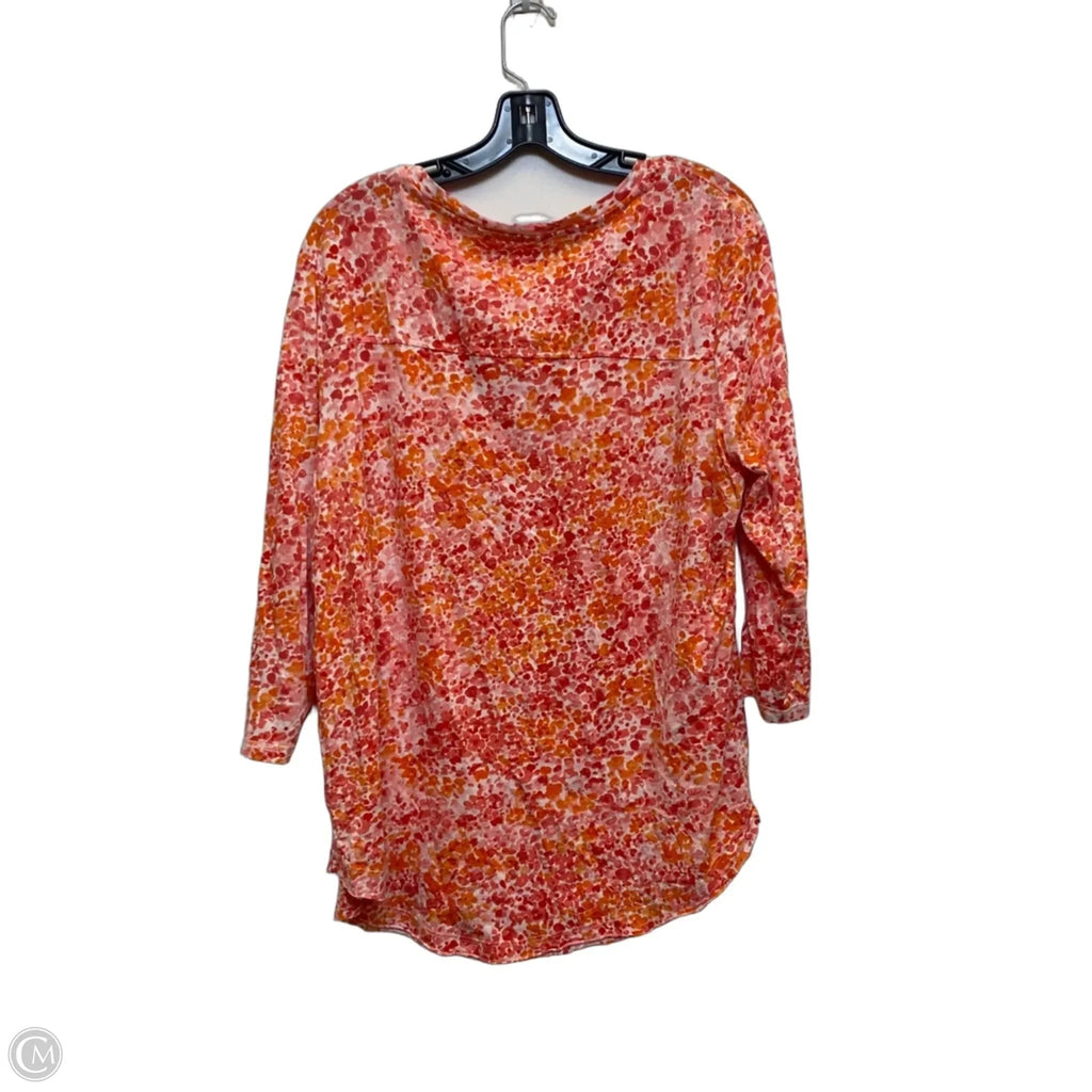 Top 3/4 Sleeve By West Bound In Orange & Pink, Size: Xl