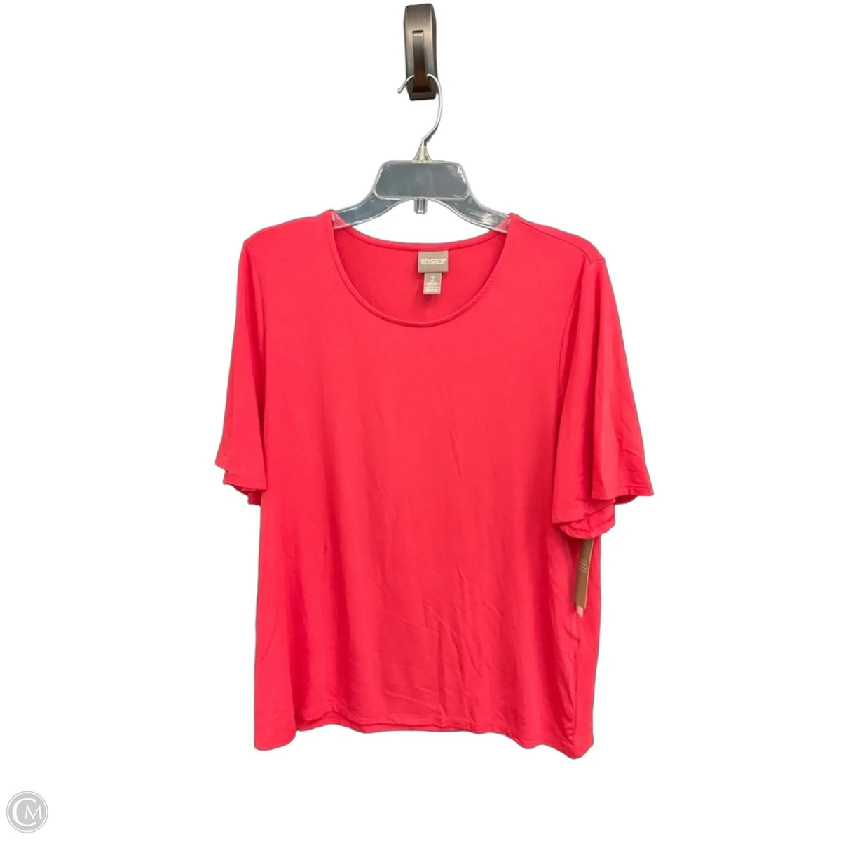 Top Short Sleeve By Chicos In Red, Size: L