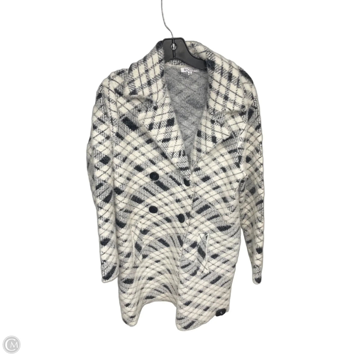 Coat Peacoat By Baciano In Blue & White, Size: S
