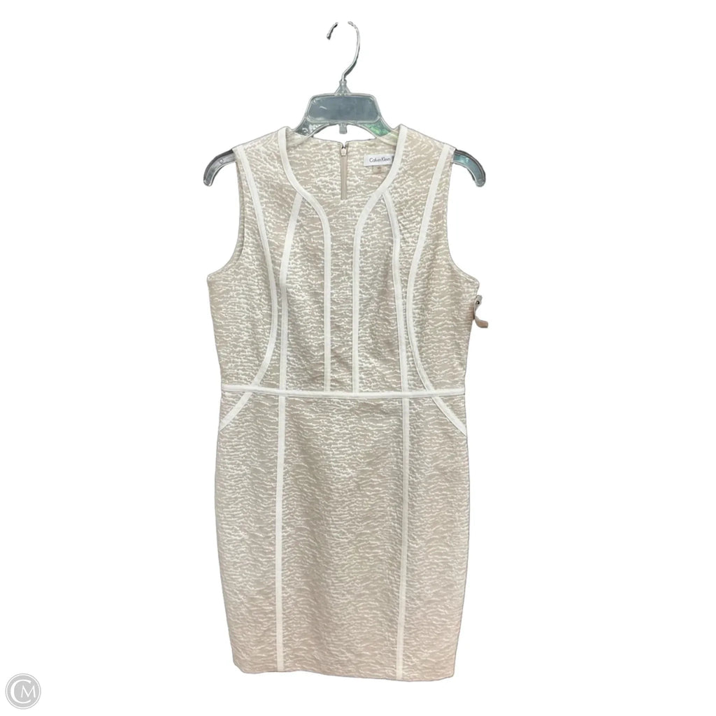 Dress Work By Calvin Klein In Cream, Size: Lp