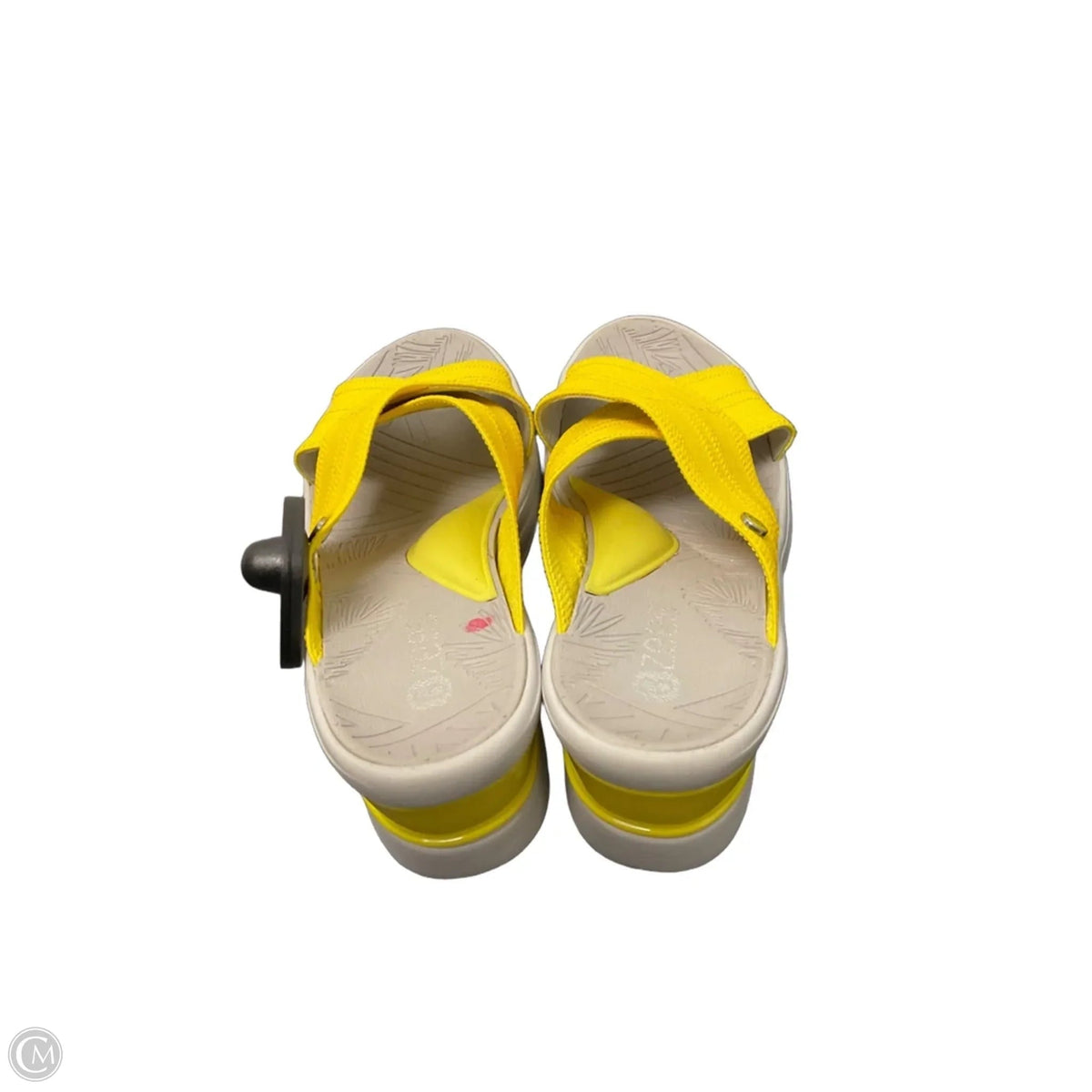 Sandals Heels Wedge By Bzees In Yellow, Size: 6.5
