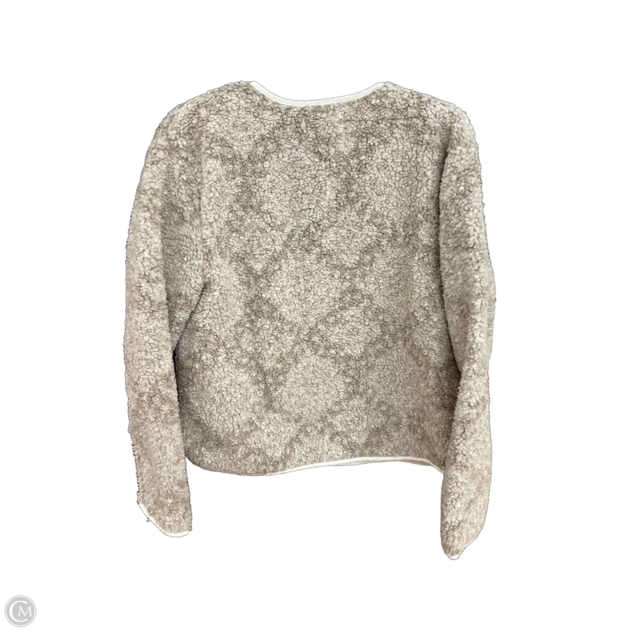 Jacket Faux Fur & Sherpa By Lucky Brand In Tan & White, Size: M