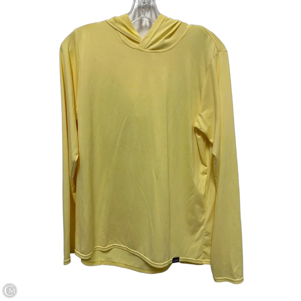 Athletic Top Long Sleeve Hoodie By Patagonia In Yellow, Size: L