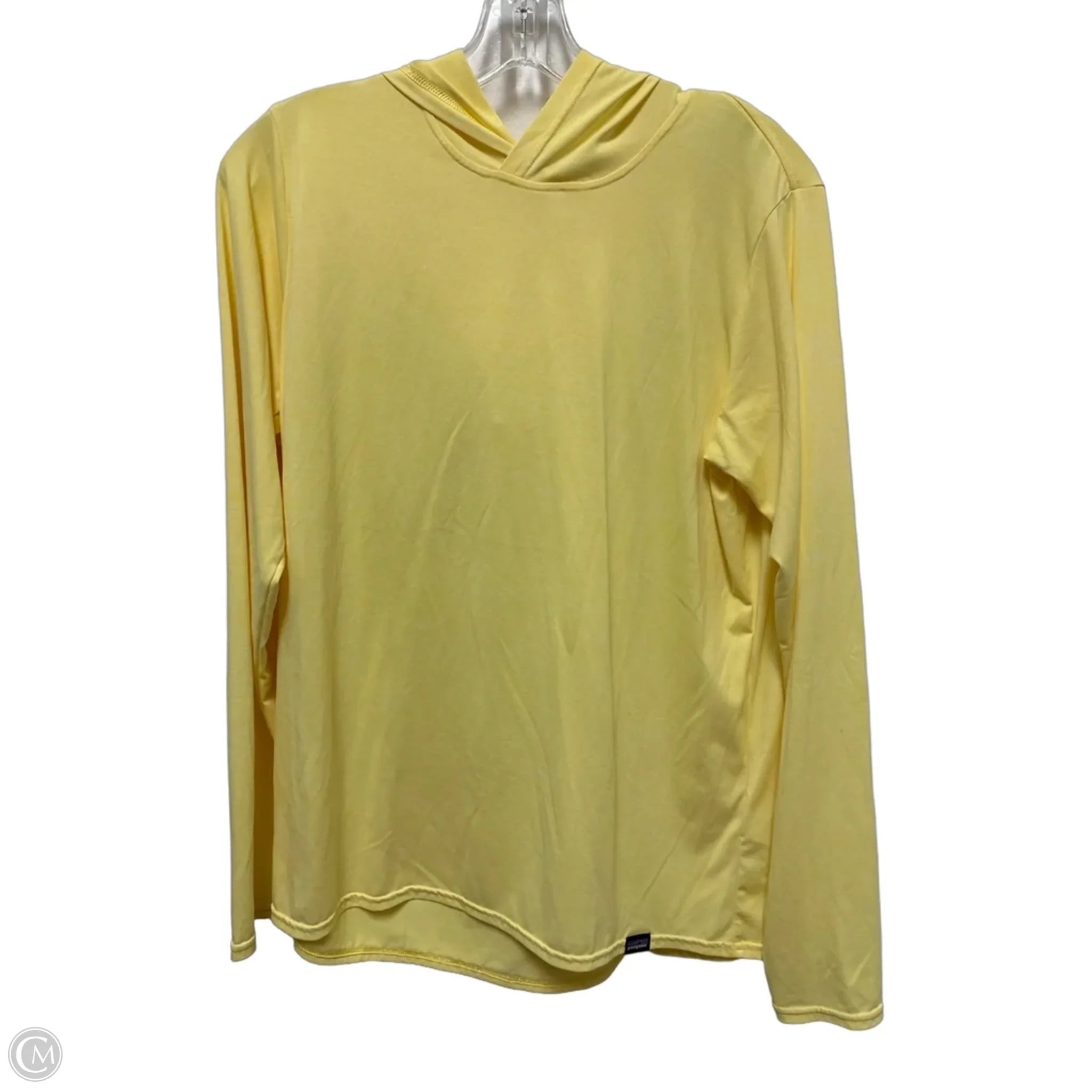 Athletic Top Long Sleeve Hoodie By Patagonia In Yellow, Size: L
