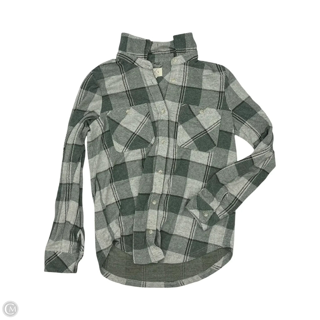 Blouse Long Sleeve By Thread And Supply In Green & Grey, Size: S