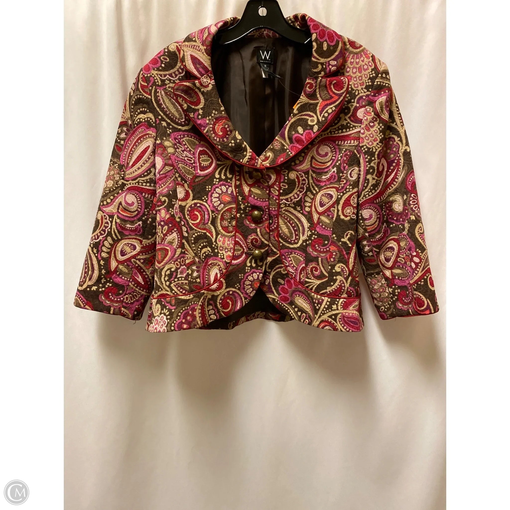 Blazer By Clothes Mentor In Pink, Size: L