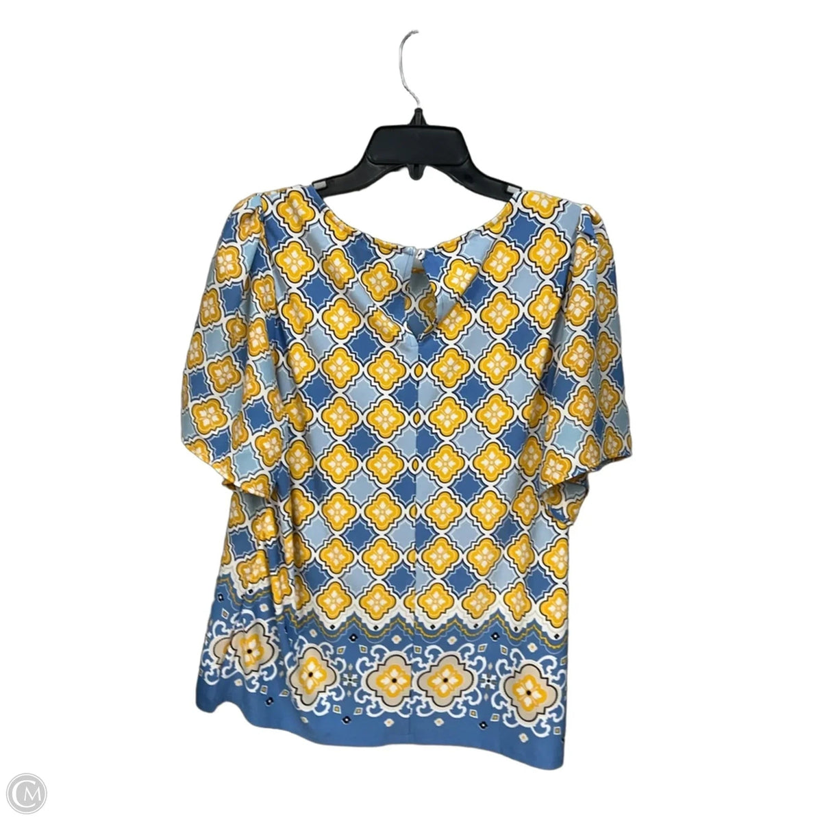 Blouse Short Sleeve By Ann Taylor In Multi-colored, Size: L