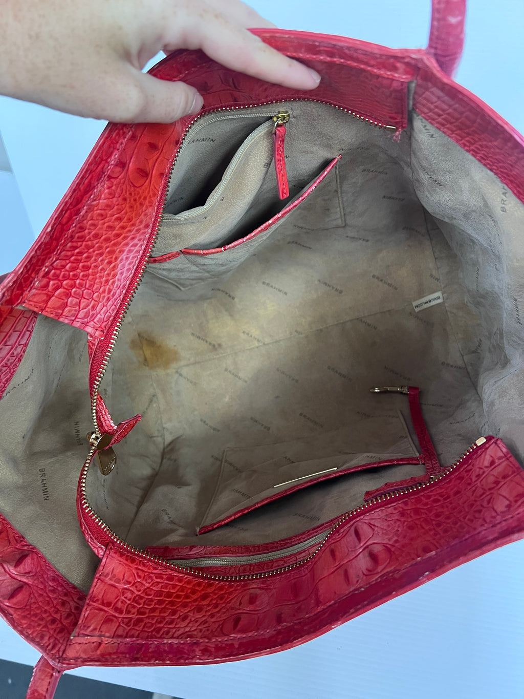 Handbag Designer By Brahmin, Size: Large