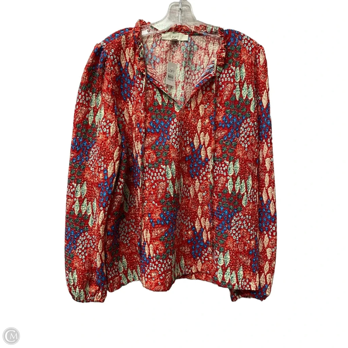 Top Long Sleeve By Loft In Red, Size: L