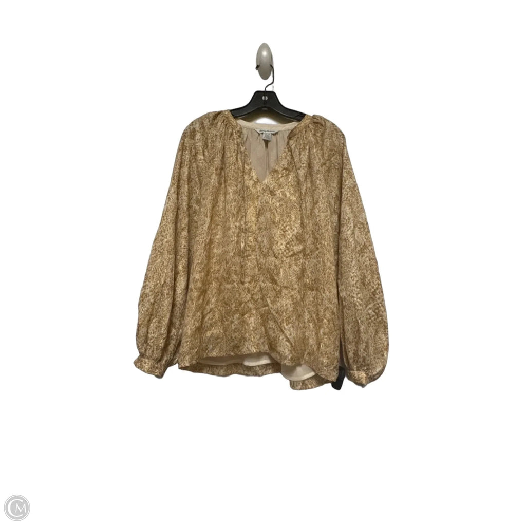 Top Long Sleeve By Tommy Bahama In Gold & Tan, Size: Xs