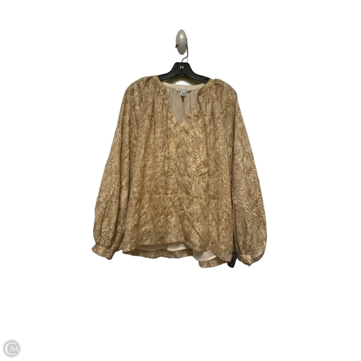 Top Long Sleeve By Tommy Bahama In Gold & Tan, Size: Xs