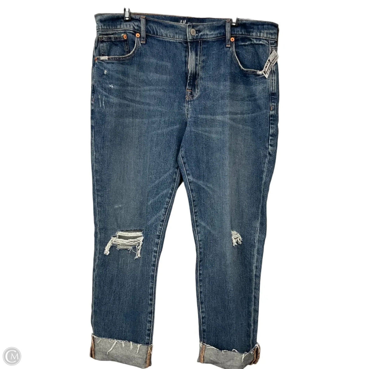 Jeans Straight By Gap In Blue Denim, Size: 12