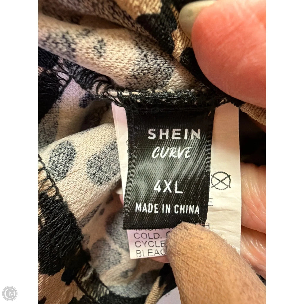 Top Short Sleeve By Shein In Animal Print, Size: 4x