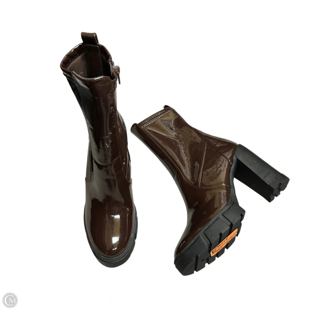 Boots Mid-calf Heels By Aldo In Brown, Size: 8.5