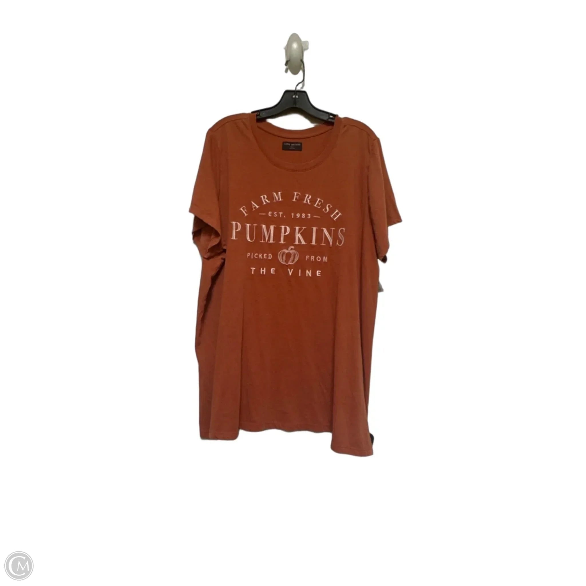 Top Short Sleeve Basic By Lane Bryant In Orange, Size: 3x