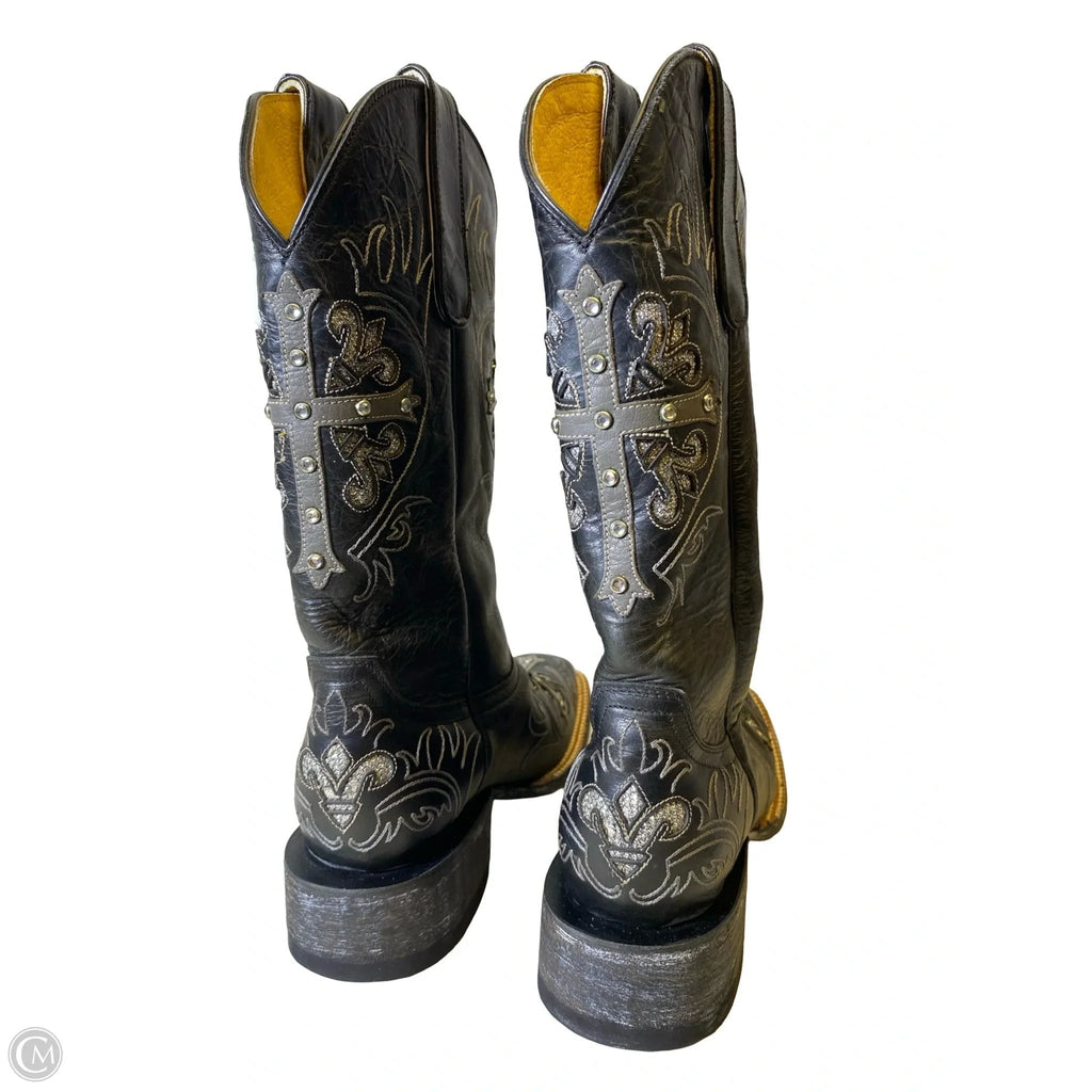 Boots Western By Cavender’s In Black & Silver, Size: 6.5