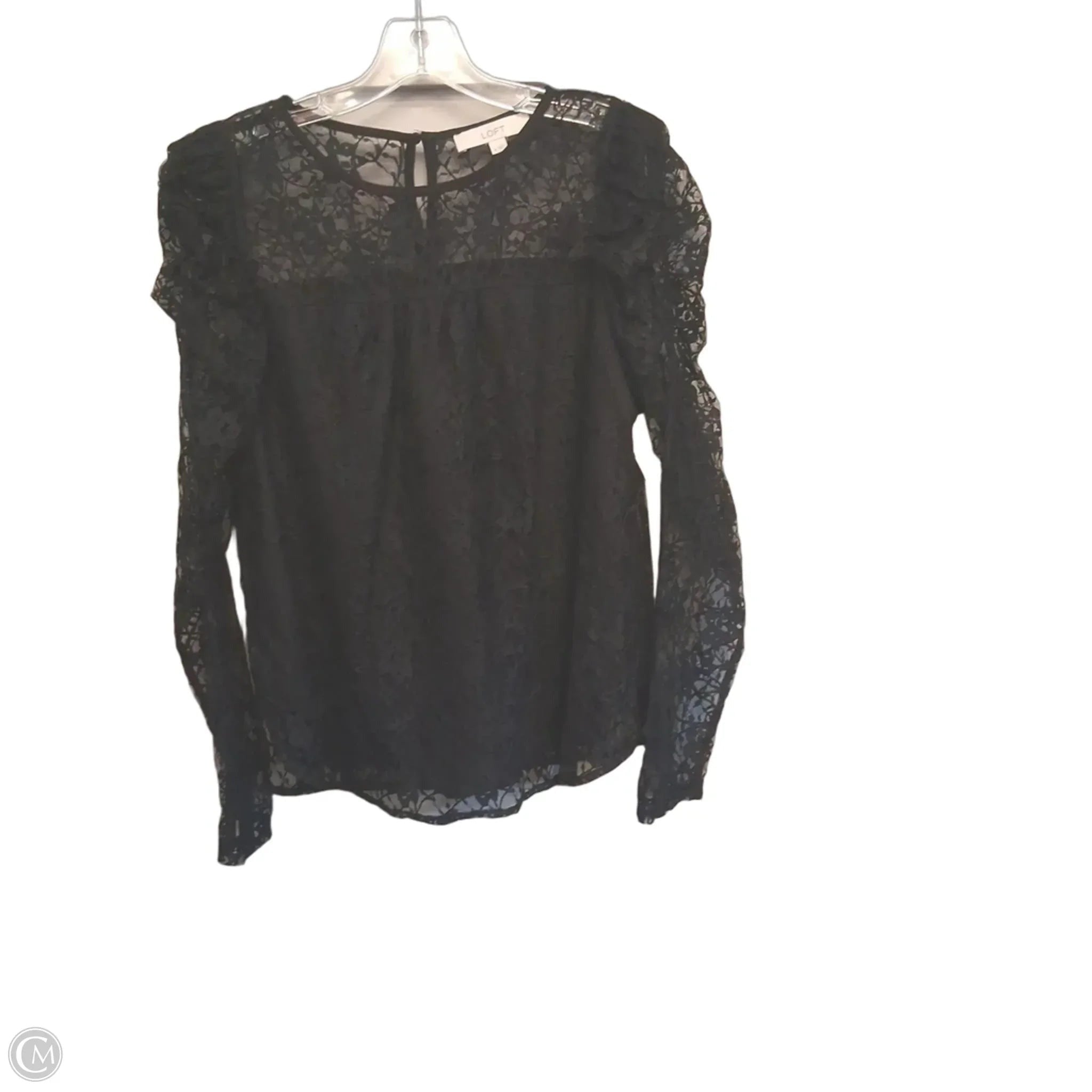 Top Long Sleeve By Loft In Black, Size: M