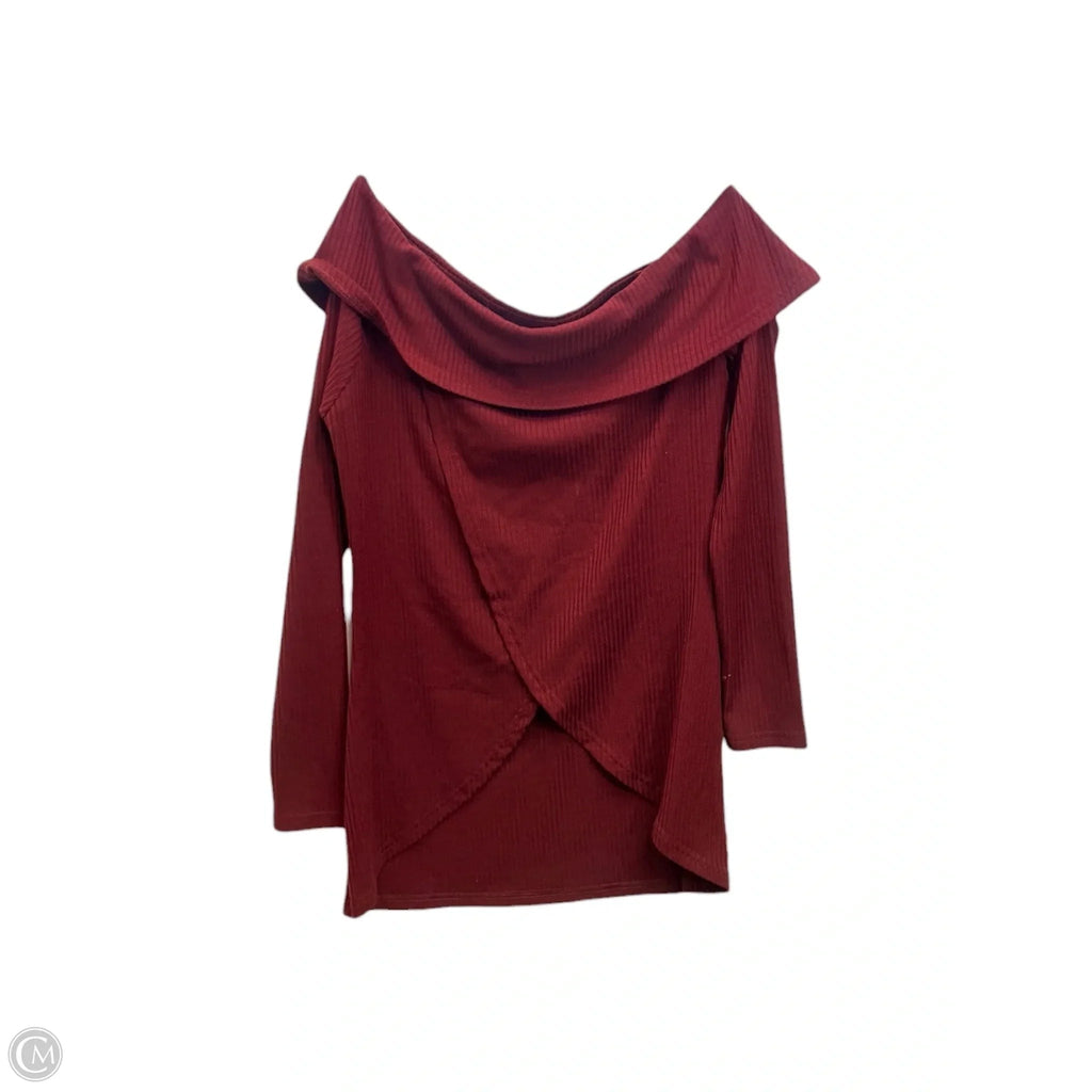 Top Long Sleeve By Chloah In Maroon, Size: L