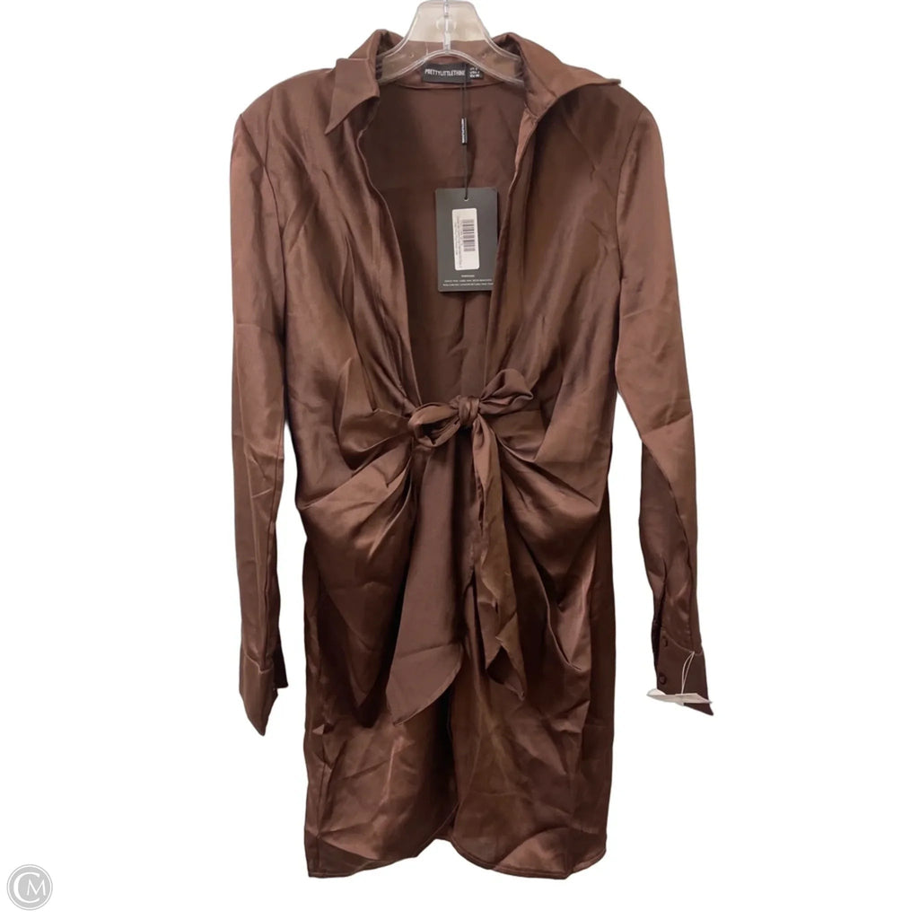 Dress Casual Short By Pretty Little Thing In Brown, Size: S