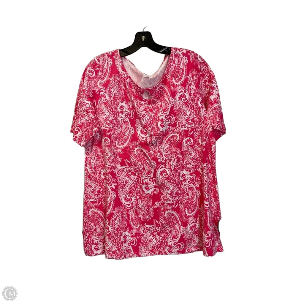 Top Short Sleeve By Kim Rogers In Pink, Size: L