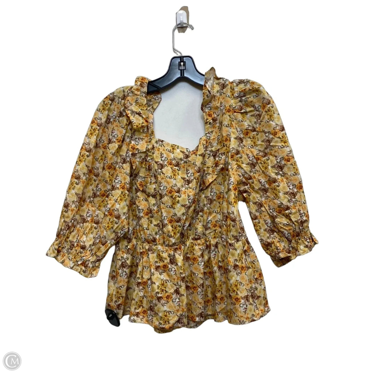 Top Short Sleeve By Easel In Yellow, Size: L