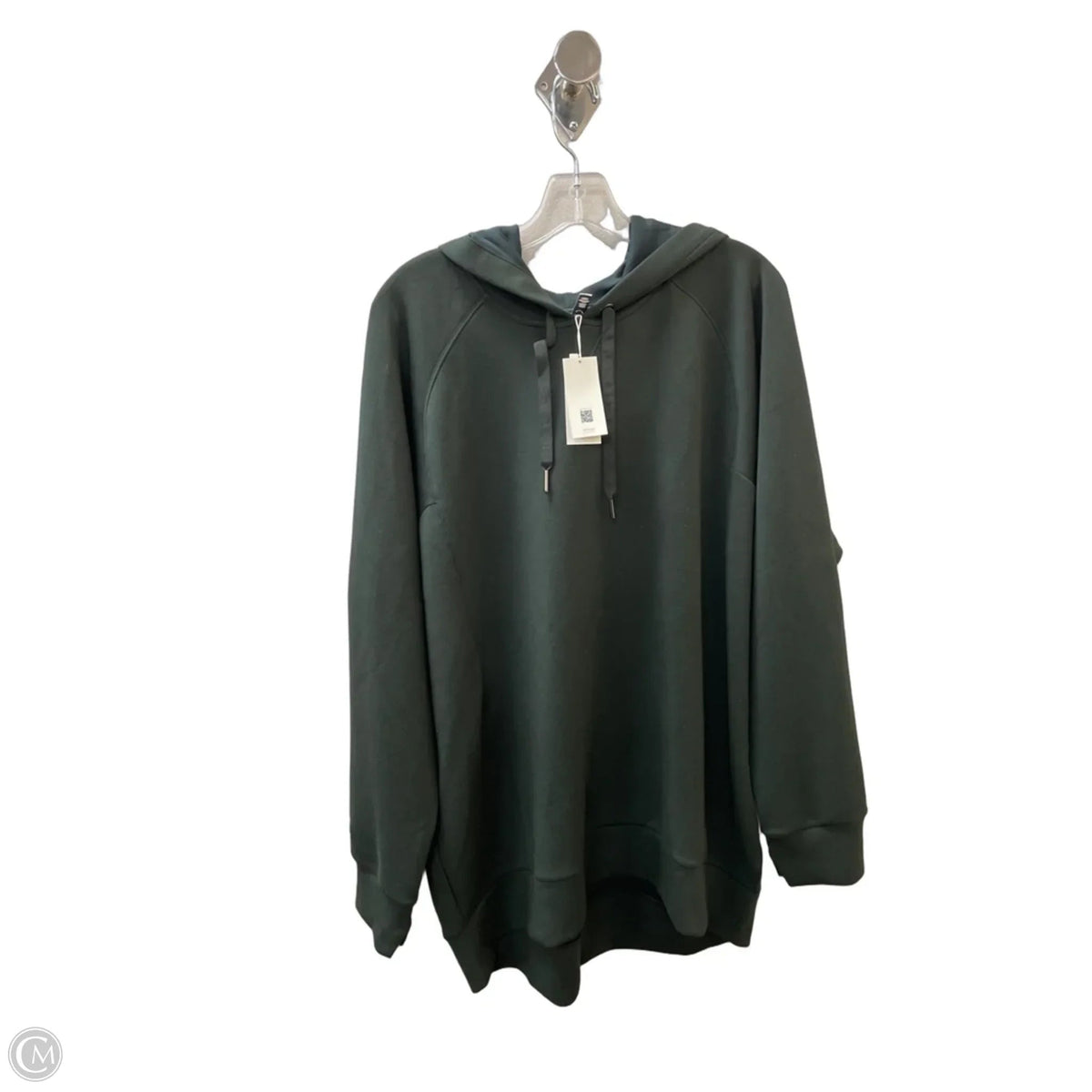 Athletic Top Long Sleeve Hoodie By Spanx In Green, Size: Xl