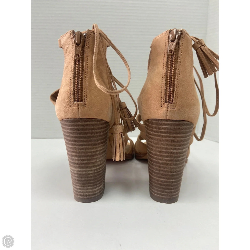 Sandals Heels Block By Gianni Bini In Tan, Size: 11