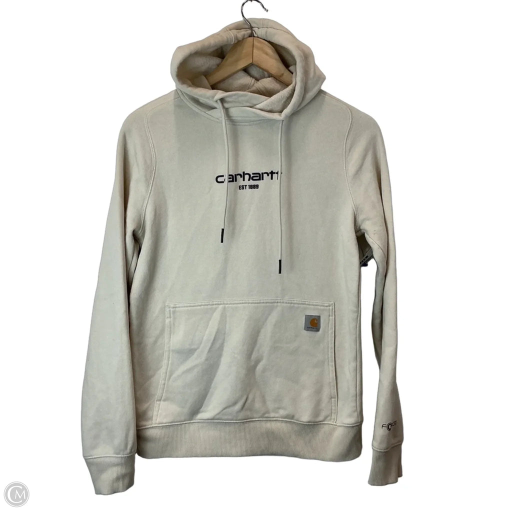 Sweatshirt Hoodie By Carhartt In Cream, Size: Xs