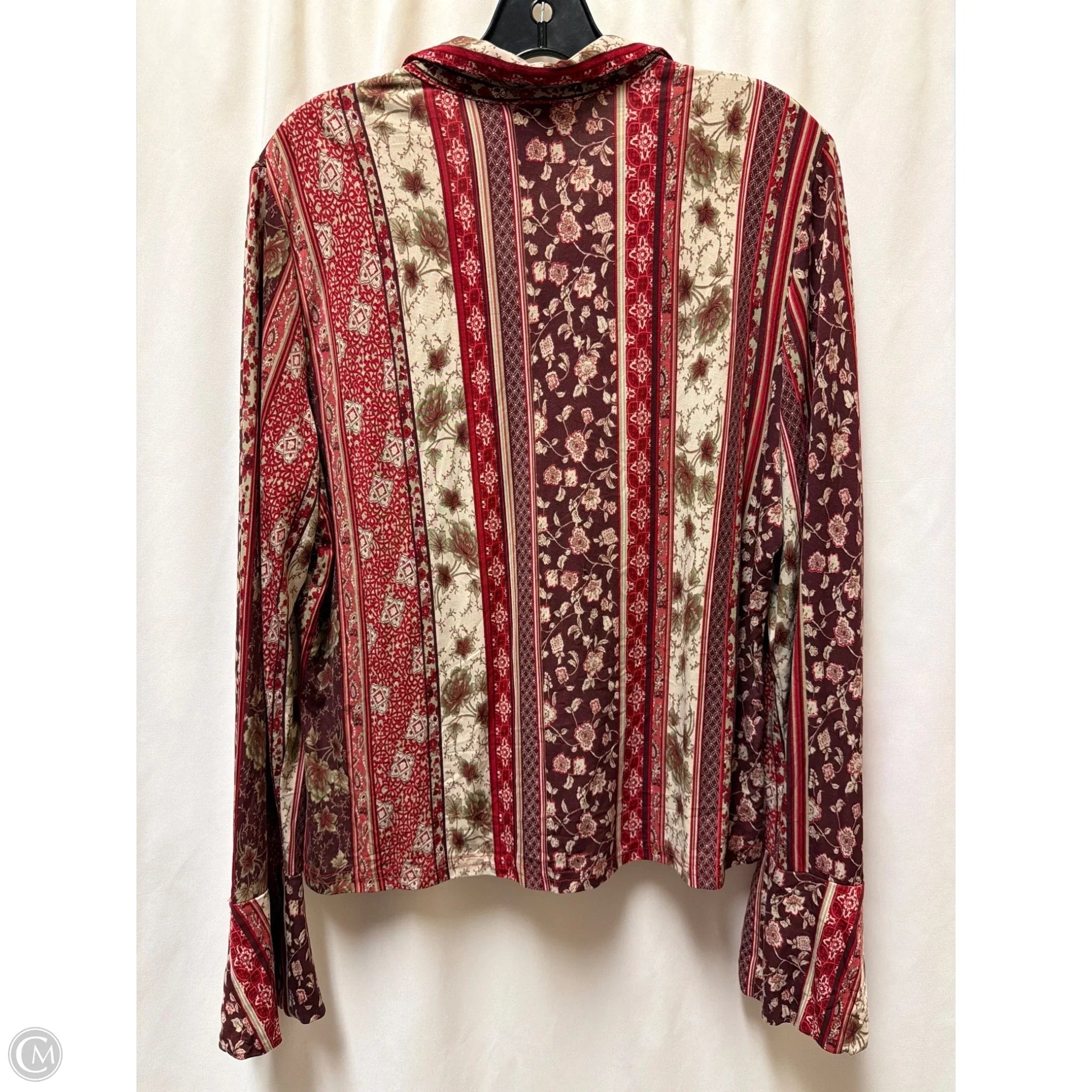 Top Long Sleeve By Worthington In Maroon, Size: Xl